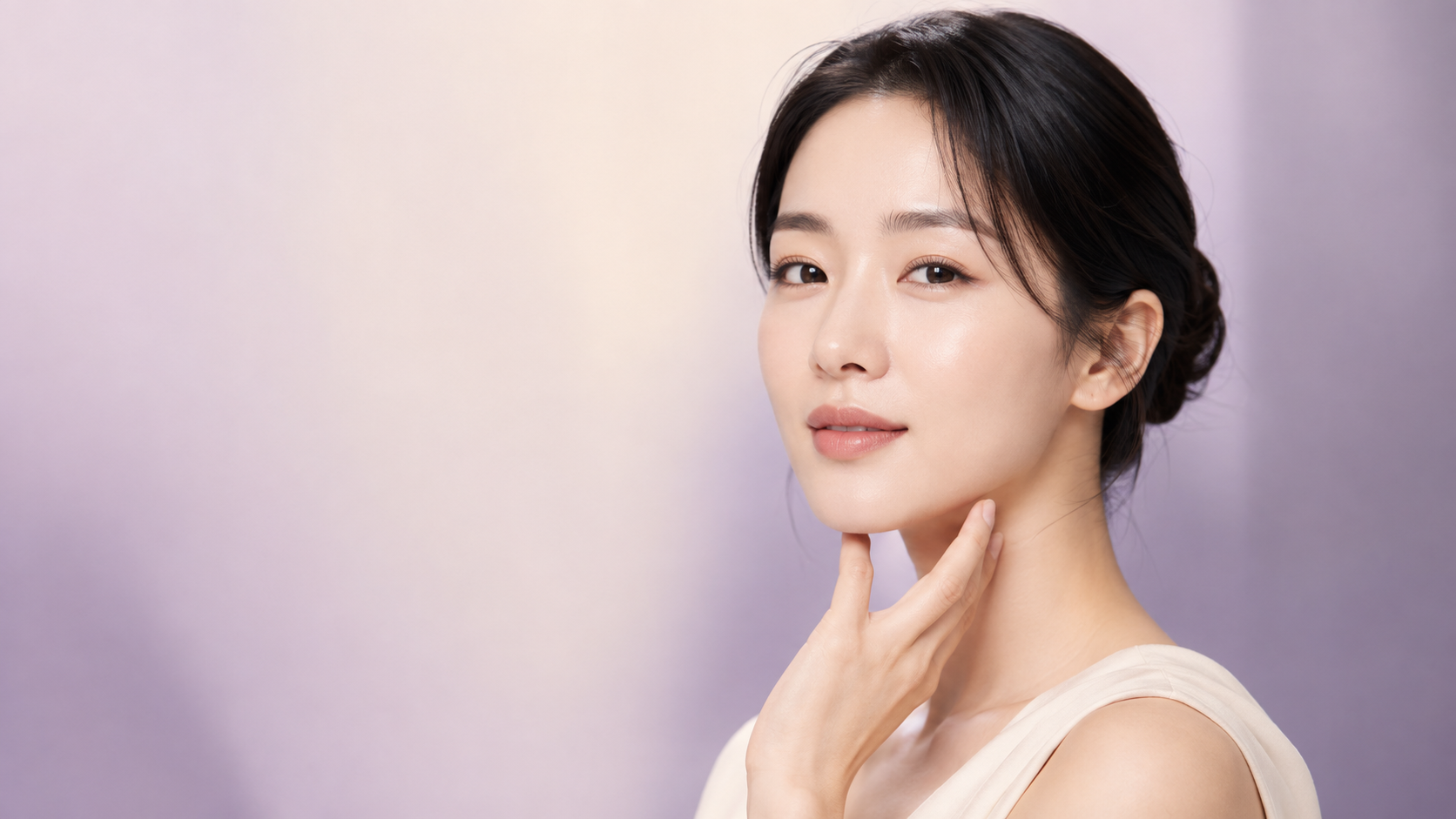 턱선을 가볍게 감싸고 있는 여성의 실리프팅 이미지