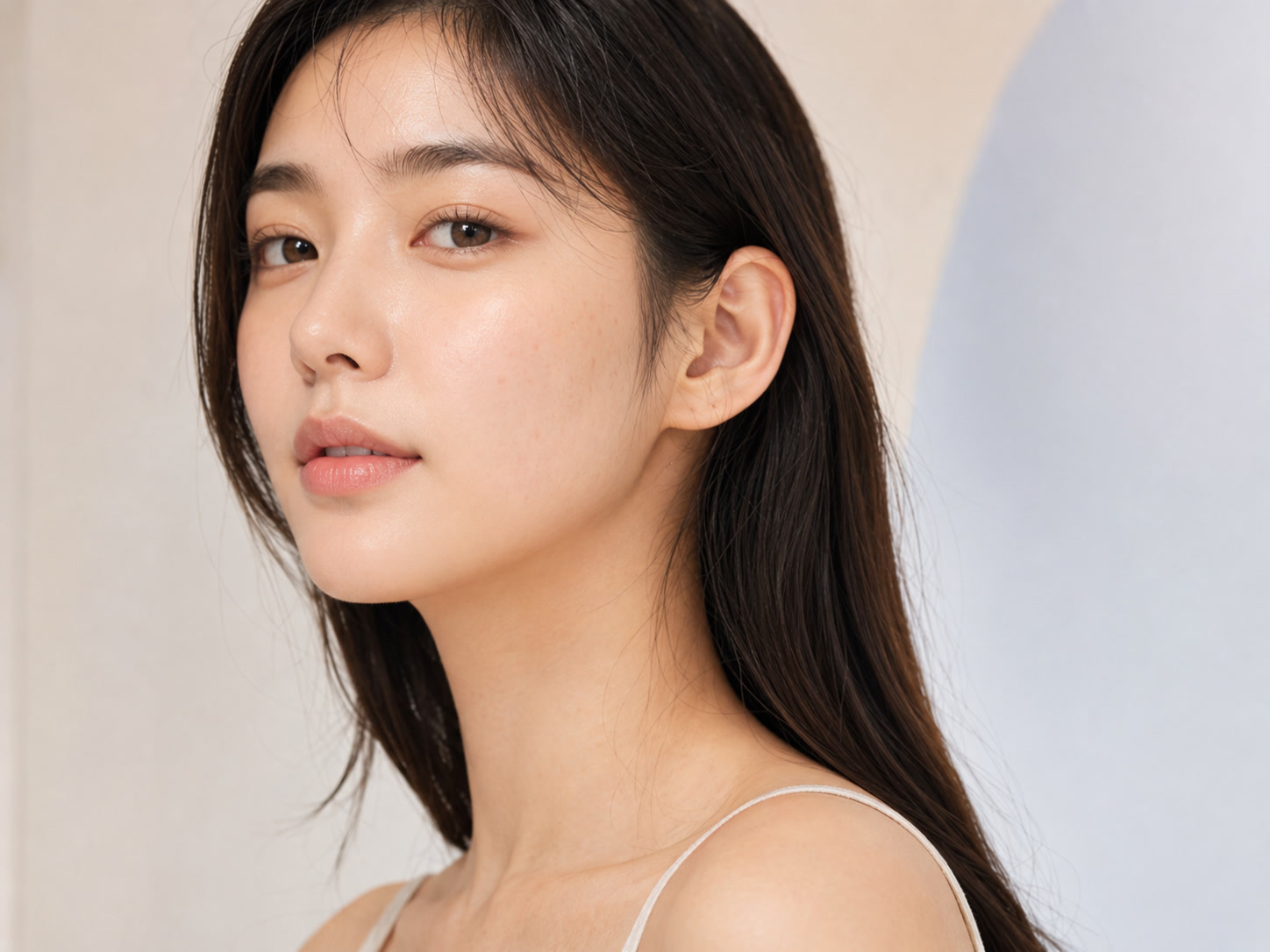볼 피부 결과 함몰 흉터 고민을 표현한 20대 한국인 여성