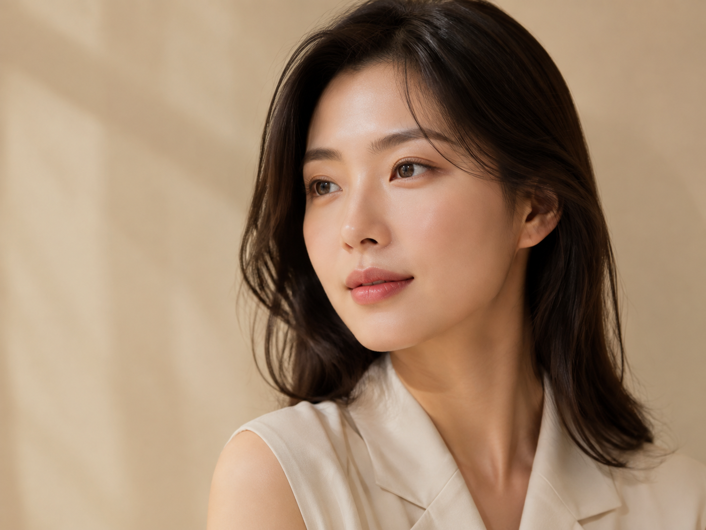 코 옆과 팔자 부위의 얼굴 중앙부 균형을 살펴보는 귀족수술 안내 이미지